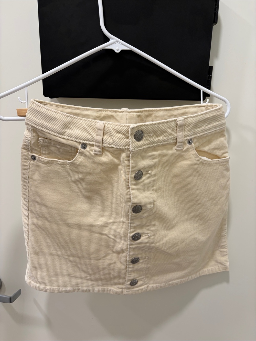 Cat & Jack Cream Button-Front Corduroy Mini Skirt